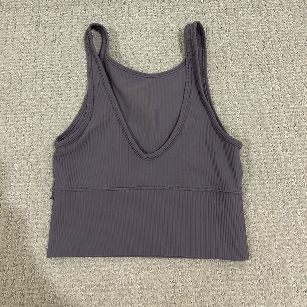 Grey Ribbed Tank Top - Picture 2 of 3